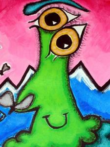 Detail Image for art Brian the Space Alien Bug Swats Flies
