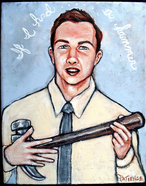 Art: If I Had a Hammer....: Pete Seeger Tribute Portrait by Artist Patience