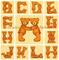 Art: Teddy Bear Alphabet Letters / Initials A to Z by Artist Paula M Parker