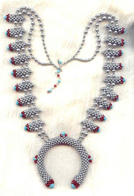 Art: Squash Blossom Look-Alike Necklace by Artist Sparkle Plenty Fine Beaded Jewellery