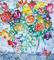 Art: Flower Bouquet on Ceramic Tile by Artist Ulrike 'Ricky' Martin