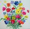 Art: FLOWERS ON CERAMIC TILE by Artist Ulrike 'Ricky' Martin
