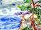 Art: By the Sea  (sold) by Artist Ulrike 'Ricky' Martin