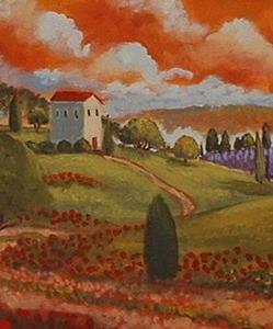 Detail Image for art Tuscan Path With Poppies