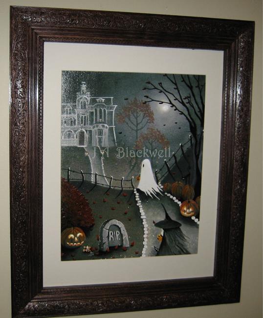 Art: Off to the Next House Framed Canvas Print by Artist J A Blackwell