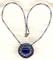 Art: Necklace with Hand-Embroidered Cobalt Blue Glass Pendant  by Artist Sparkle Plenty Fine Beaded Jewellery