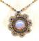 Art: Necklace with Sparkling Hand Fabricated Pendant of Topaz and Montana Sapphi by Artist Sparkle Plenty Fine Beaded Jewellery