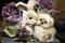 Art: Kimbearlys Signed Teddy Bear & Bunny Postcard by Artist Kimbearly's Originals