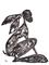 Art: MONOCHROME HARE h1504 by Artist Dawn Barker