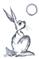 Art: MOONGAZING HARE h2583 by Artist Dawn Barker