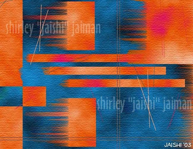 Art: Blue Blasting Blocks by Artist Shirley Inocenté