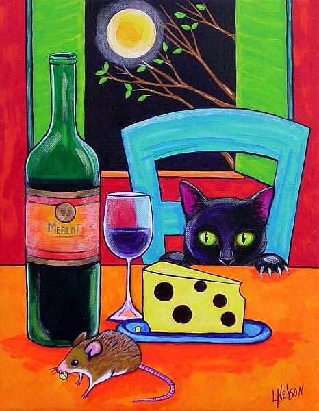 Art: Wine and Cheese by Artist Lisa M. Nelson