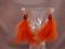 Art: Vintage Hyacinth Swarovski Crystal, West German Acrylic and Marabou Earring by Artist Sparkle Plenty Fine Beaded Jewellery