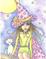 Art: witch and white cat close up by Artist Molly Harrison
