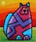 Art: Funky Hippy Cat X-Stitch by Artist Amanda Hone