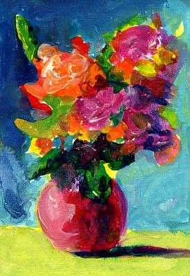 Art: aceo floral Bouquet by Artist Susan Frank