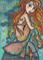 Art: Sparkling Mermaid aceo by Artist Molly Harrison