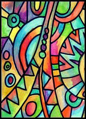 Art: Abstract ACEO 018 by Artist Amanda Hone