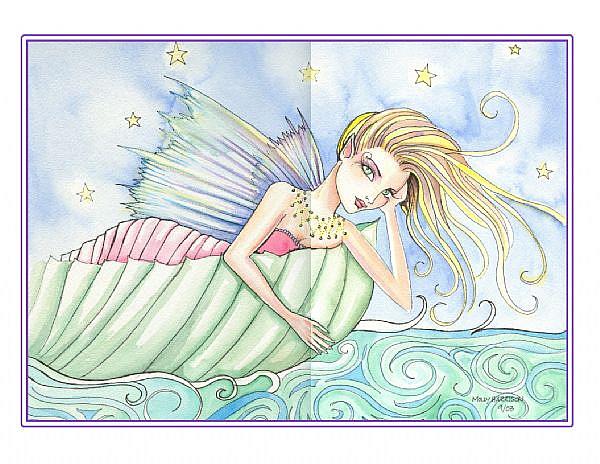 Art: Adrift on a leaf boat full by Artist Molly Harrison