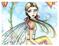 Art: Orange Flower fairy close up by Artist Molly Harrison