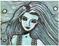 Art: spirit of the forgotten mermaid close up by Artist Molly Harrison