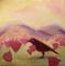 Art: Crow & Poppies 2/06 by Artist Cynthia Schmidt