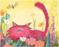 Art: Pink Garden Kitty  - Print by Artist Cynthia Schmidt