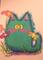 Art: Teal Scaredy Cat by Artist Cynthia Schmidt