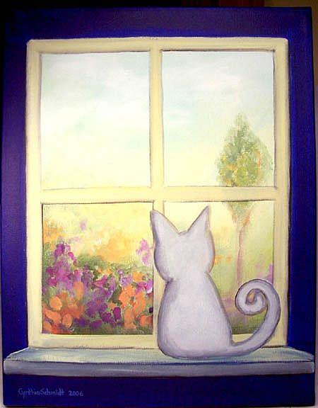 Art: Window Cat by Artist Cynthia Schmidt