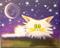 Art: White Scaredy Cat at Night by Artist Cynthia Schmidt