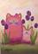Art: Pink Cats with Tulips by Artist Cynthia Schmidt