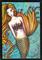 Art: ACEO Mermaid in the Swirling Water by Artist Molly Harrison