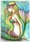 Art: ACEO Rainbow Tail Mermaid by Artist Molly Harrison