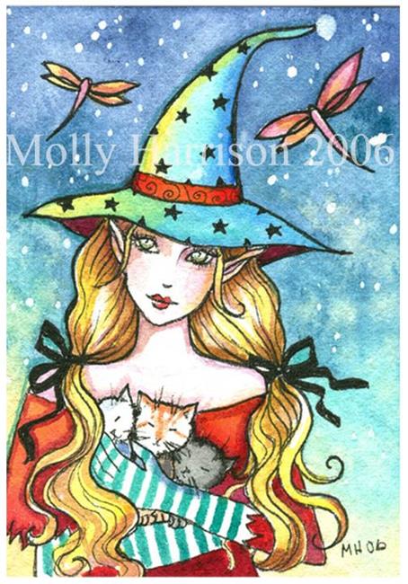 aceo yellow haired witch - by Molly Harrison from Gallery