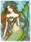 Art: aceo green mermaid by Artist Molly Harrison