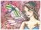 Art: aceo dragonfly fly by Artist Molly Harrison