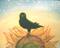 Art: Crow on Sunflower by Artist Cynthia Schmidt