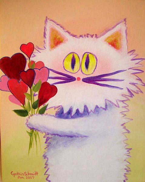 Valentine's Cat 1-07 - by Cynthia Schmidt from