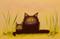 Art: 2 Black Cats - Small by Artist Cynthia Schmidt