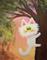 Art: White Kitten in Tree by Artist Cynthia Schmidt