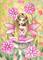 Art: Zinnia full by Artist Molly Harrison