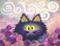 Art: Kitty in Flowers by Artist Cynthia Schmidt