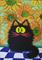 Art: Scaredy Cat & Sunflowers by Artist Cynthia Schmidt
