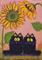 Art: Black Cats & Sunflowers by Artist Cynthia Schmidt