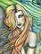 Art: fresh water mermaid close up by Artist Molly Harrison