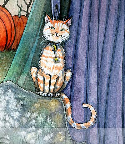 Art: The Smug Witch and Mimsy extra close kitty by Artist Molly Harrison
