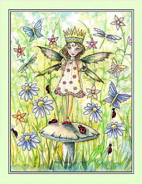 Art: fairy princess in garden full by Artist Molly Harrison