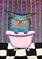 Art: Cranky Bathtub Kitty by Artist Cynthia Schmidt