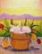 Art: Kitty In Flower Pot by Artist Cynthia Schmidt
