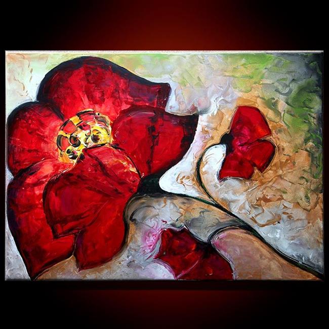 Art: red poppy by Artist Mary Capan